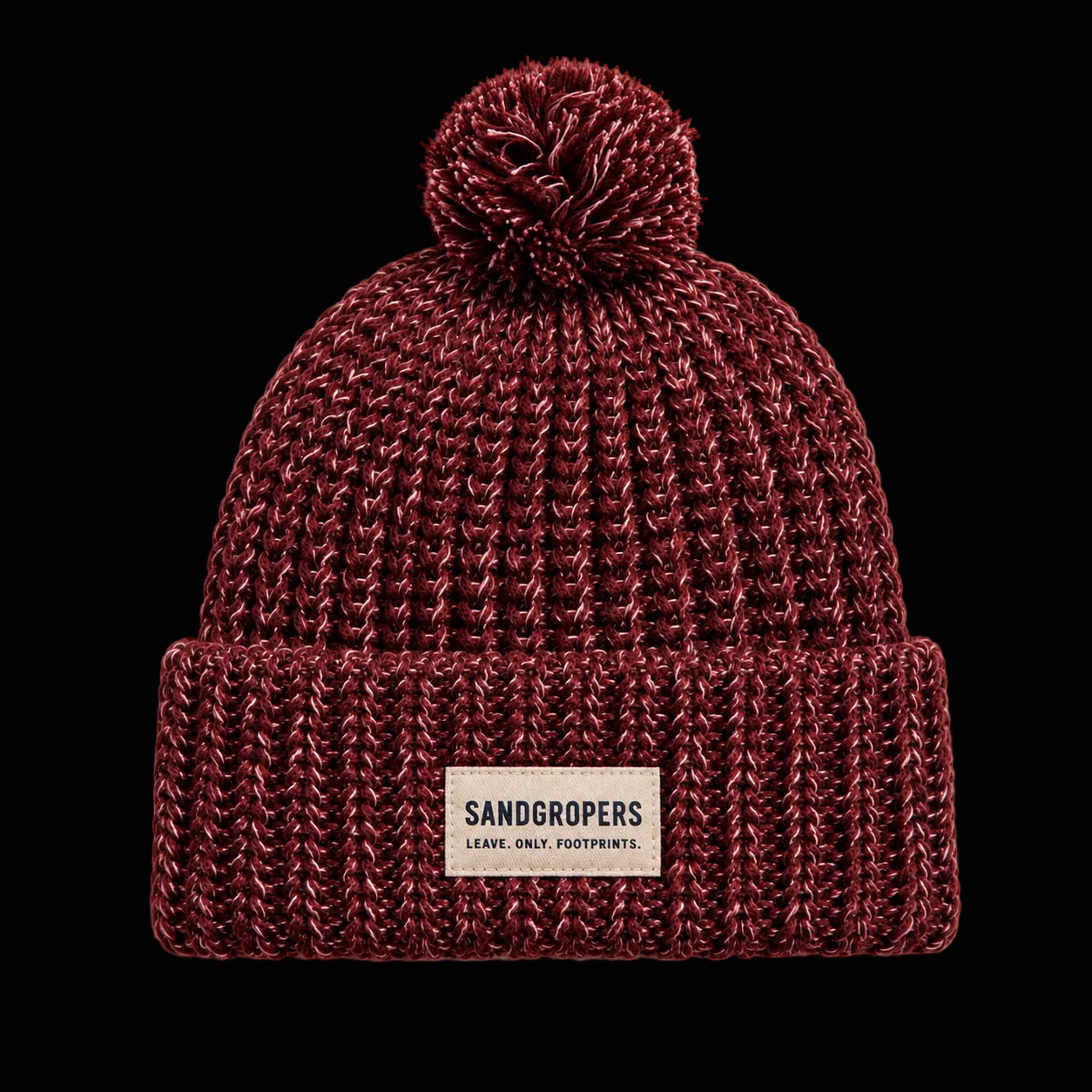 Chunky-Knit Pom Crimson Fade