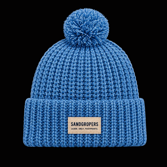 Chunky-Knit Pom Blue Drift