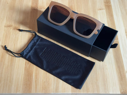 Honey Drift Sunglasses Closed on Box with Pouch